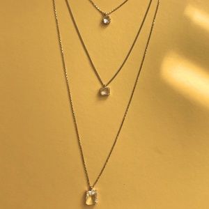 NWT Ann Taylor 3 Strand Gold Necklace